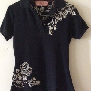 JWLA embroidered knit polo shirt